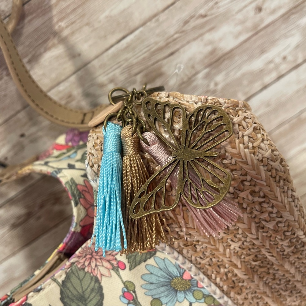Sakroots Women’s Roma Straw Small Multicolor Floral‎ Hobo Bag - Picture 6 of 10